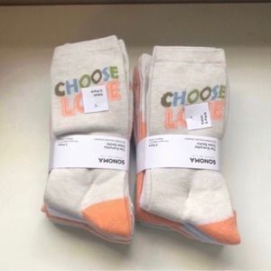 New Socks Bundle Set 2 Women's Sonoma 5-Packs Choose Love Pastel Color Crew Sock